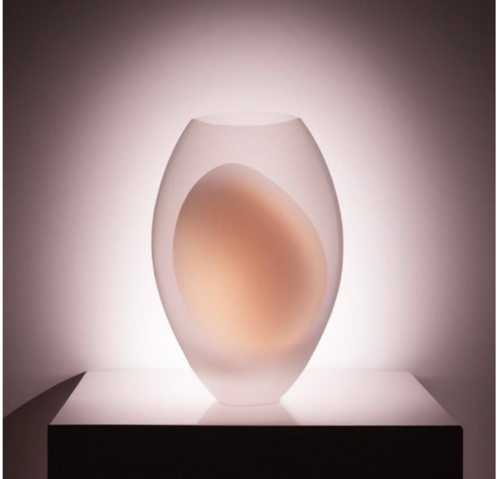 Sepia toned frosted glass vase created by AI