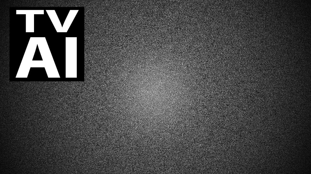 A static black and white video screen with the words TV AI